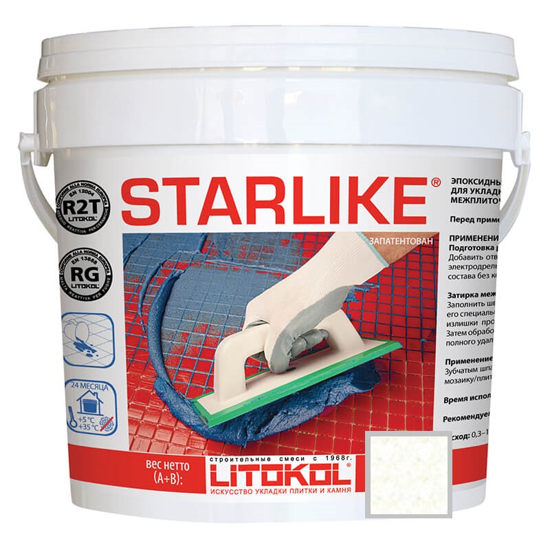 Затирка эпоксидная LITOKOL STARLIKE C.470 Bianco Assoluto, 2.5кг