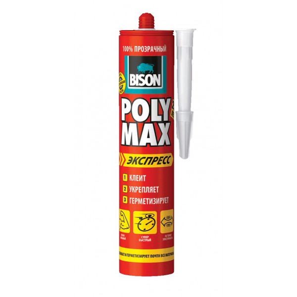 Клей-герметик BISON Poly-Max Express белый, 435гр.