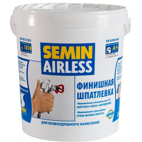 Шпатлевка финишная SEMIN Airless для механизированного нанесения, 25кг