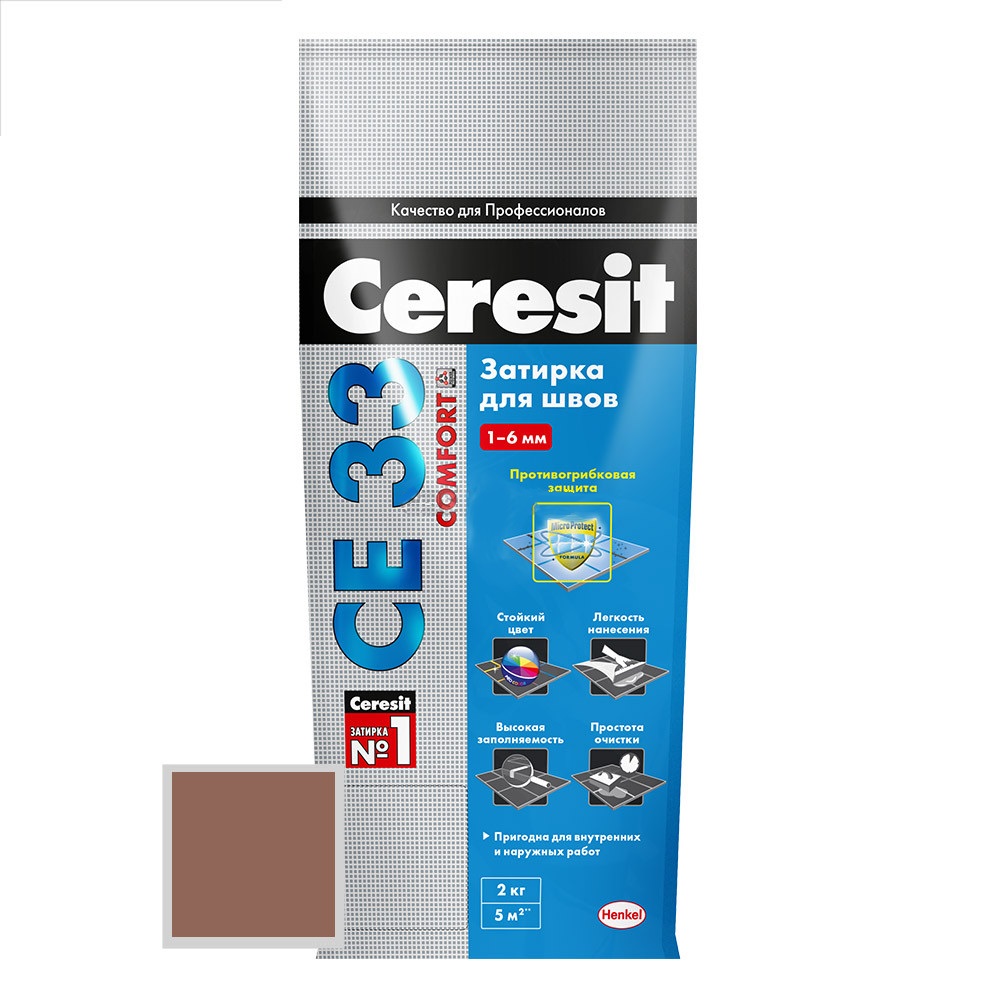Затирка CERESIT CE33 какао, 2кг
